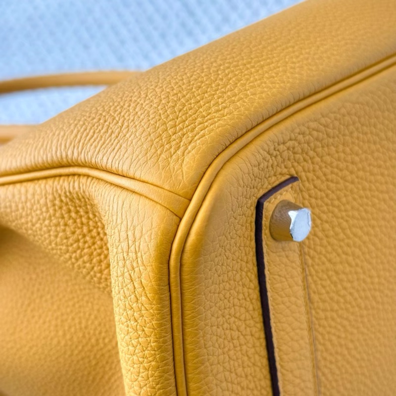 愛馬仕 birkin35琥珀黃銀扣togo皮 A刻 全新閒置 附件塵袋雨衣-9