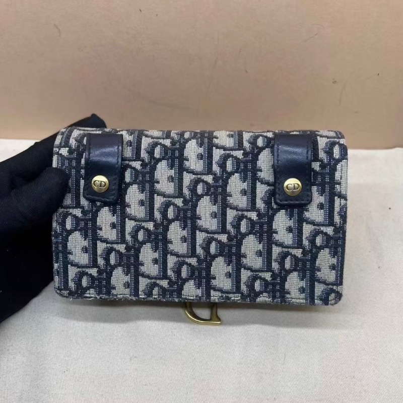 【92%新 ✨ 全網最低價！】Dior迪奧老花腰包 藍色帆布配金色D扣 19年編碼-2