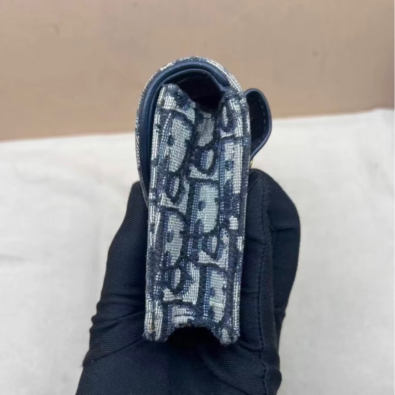 【92%新 ✨ 全網最低價！】Dior迪奧老花腰包 藍色帆布配金色D扣 19年編碼-5