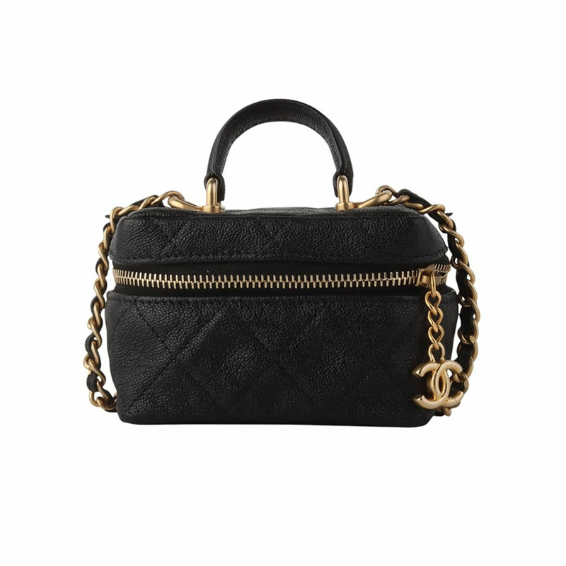 【包稅】CHANEL 小型化妝迷你手把鏈條包 34464-0