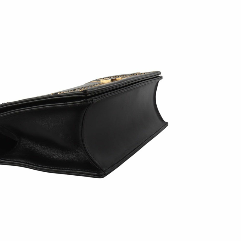 【包稅】DIOR 中型 Diorama 鏈條翻蓋單肩包，帶鉚釘 34475--4