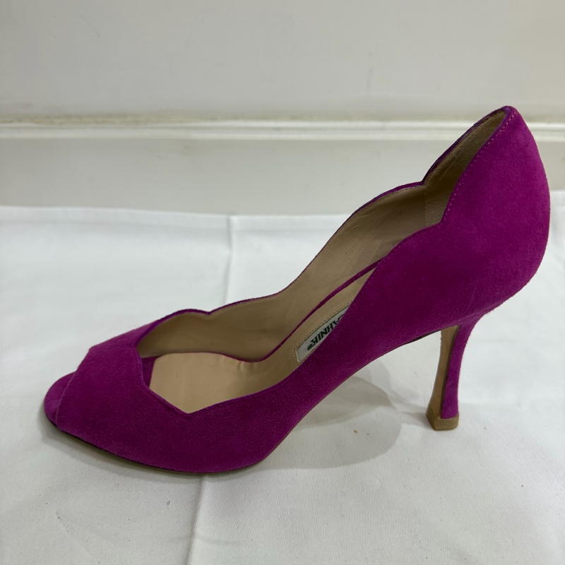 Manolo Blahnik Fuchsia Peep-Toe Heels-1