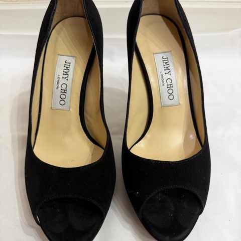 Jimmy Choo Black Peep Toe Heels