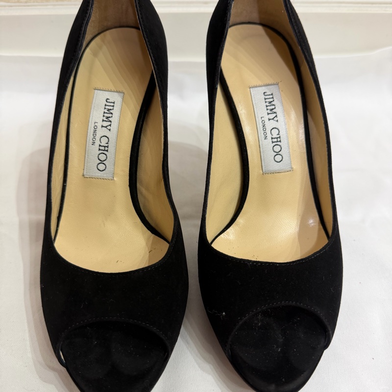 Jimmy Choo Black Peep Toe Heels-0