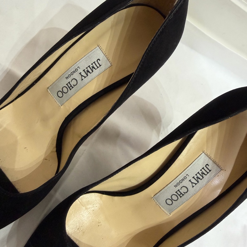 Jimmy Choo Black Peep Toe Heels-2