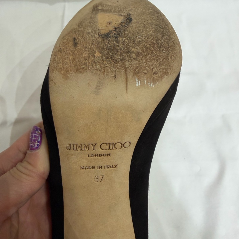 Jimmy Choo Black Peep Toe Heels-4