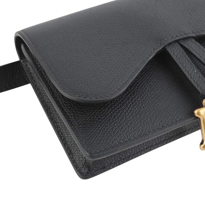 【包稅】DIOR 黑色皮革馬鞍腰包 S5619CCEH-4