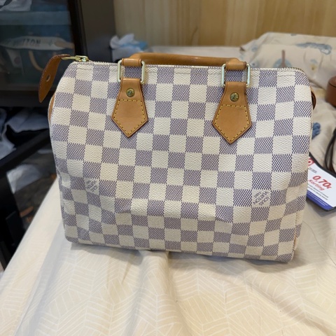 LV speedy 25黑白棋盤格黑白