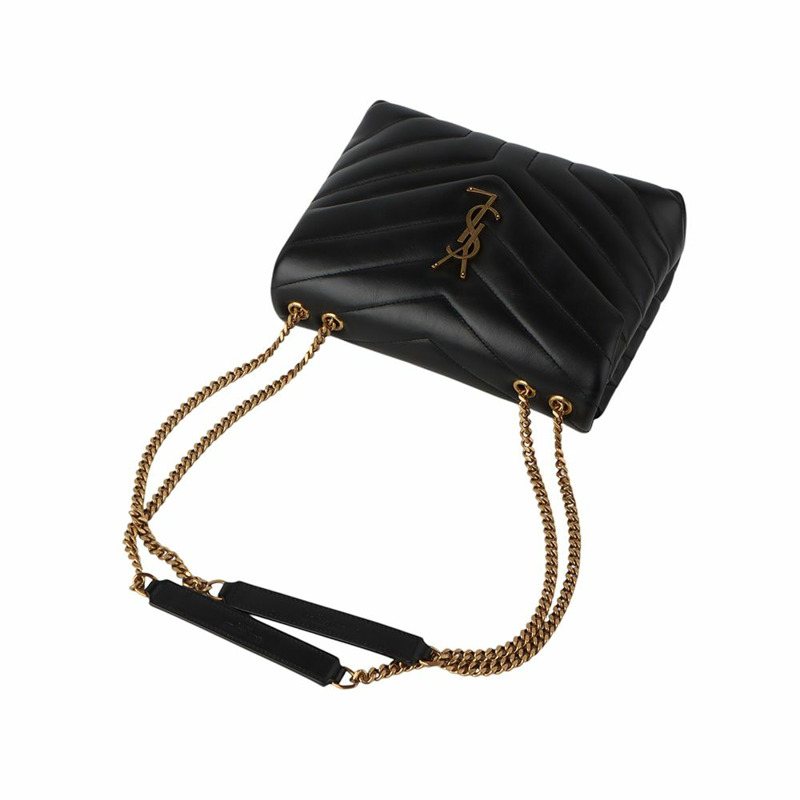 【包稅】SAINT LAURENT Monogram Matelassé Loulou 小號金色斜背包 494699-3