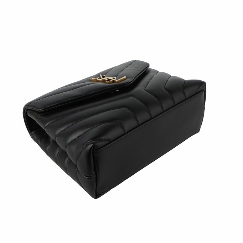 【包稅】SAINT LAURENT Monogram Matelassé Loulou 小號金色斜背包 494699-4