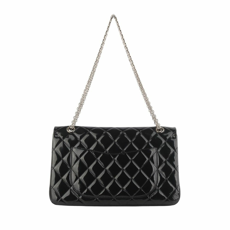【包稅】CHANEL Patent Classic Large 2.55 Silver Shoulder Bag 34597Y-2