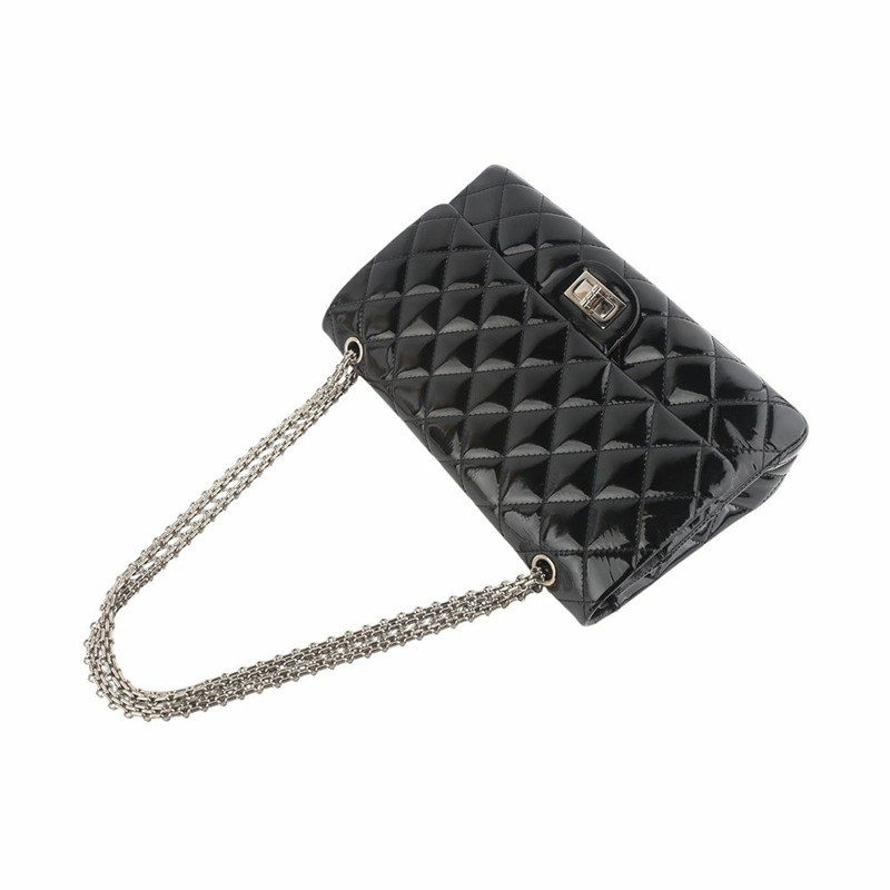 【包稅】CHANEL Patent Classic Large 2.55 Silver Shoulder Bag 34597Y-3