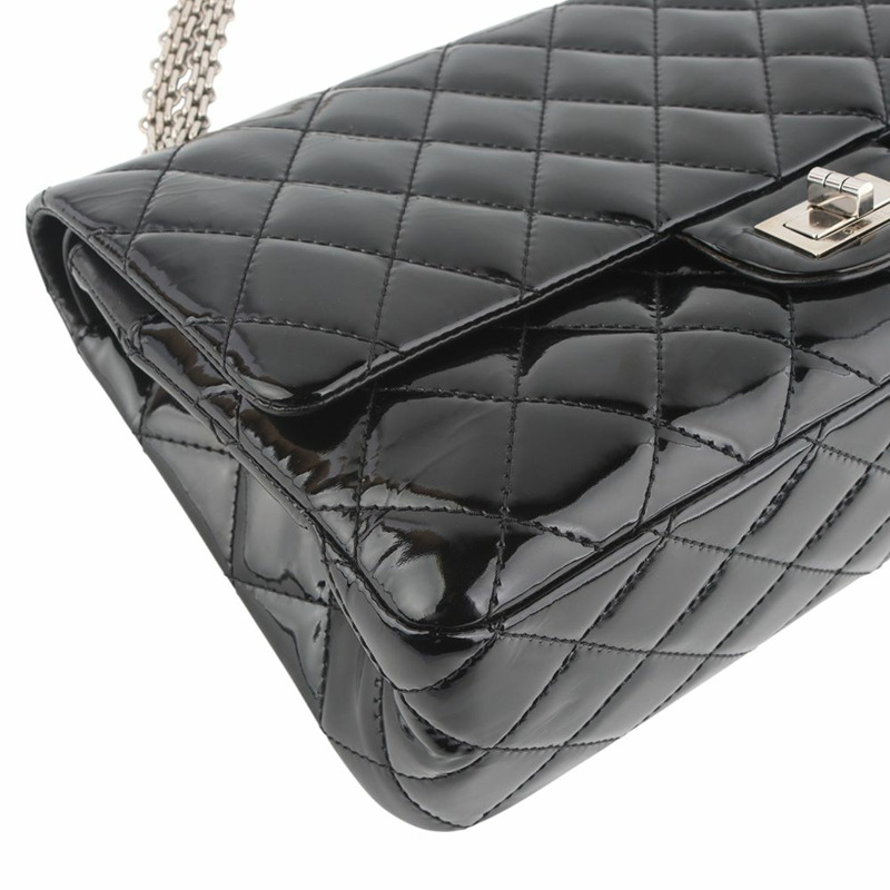 【包稅】CHANEL Patent Classic Large 2.55 Silver Shoulder Bag 34597Y-4