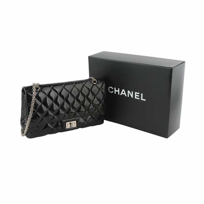 【包稅】CHANEL Patent Classic Large 2.55 Silver Shoulder Bag 34597Y-7