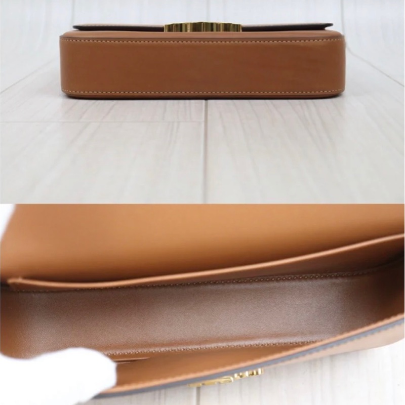 「JL精品代購」 98新 CELINE 凱旋門腋下包 焦糖色-6