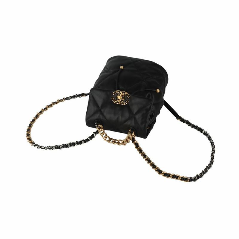 【包稅】CHANEL AS4223 Nineteen 系列羊皮 19 金色鏈條雙肩包-3