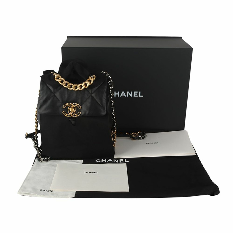 【包稅】CHANEL AS4223 Nineteen 系列羊皮 19 金色鏈條雙肩包-7