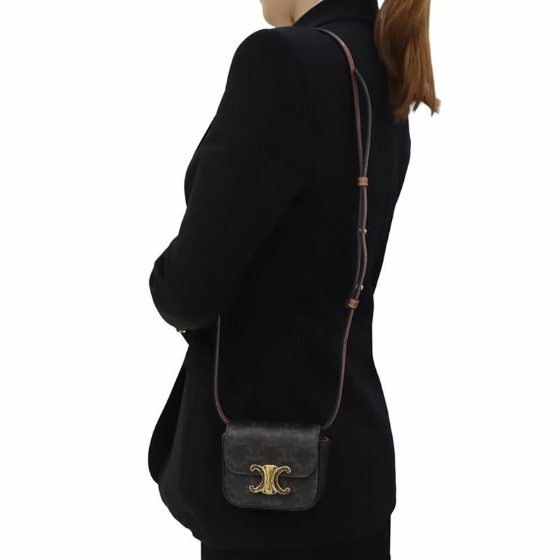 【包稅】CELINE Triomphe Mini Clutch Crossbody 10I512DQB-8