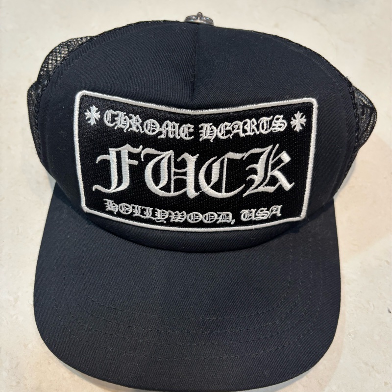 Chromehearts CH 克羅心 經典黑布網帽 卡車司機帽 onesize-0