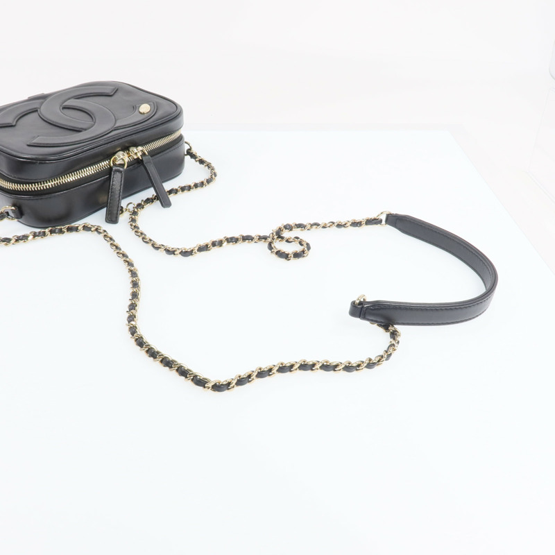 CHANEL 牛皮皮革Shoulder Bag金扣鏈帶肩背袋-7