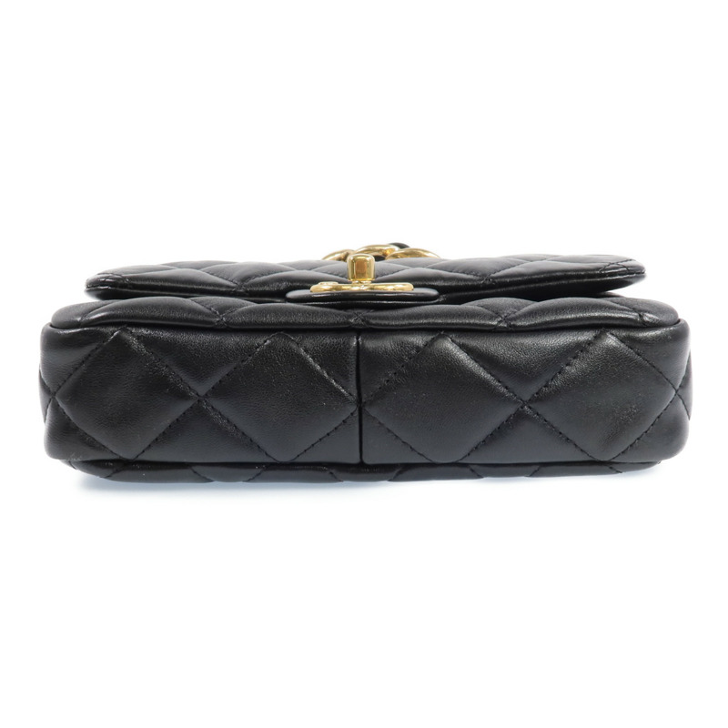 CHANEL 牛皮皮革Chain Shoulder Bag金扣鏈帶肩背袋-3