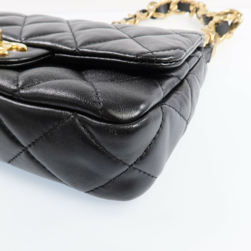 CHANEL 牛皮皮革Chain Shoulder Bag金扣鏈帶肩背袋-5