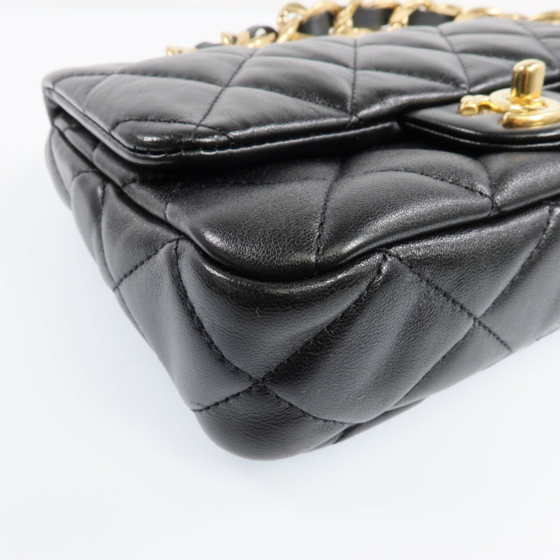CHANEL 牛皮皮革Chain Shoulder Bag金扣鏈帶肩背袋-6