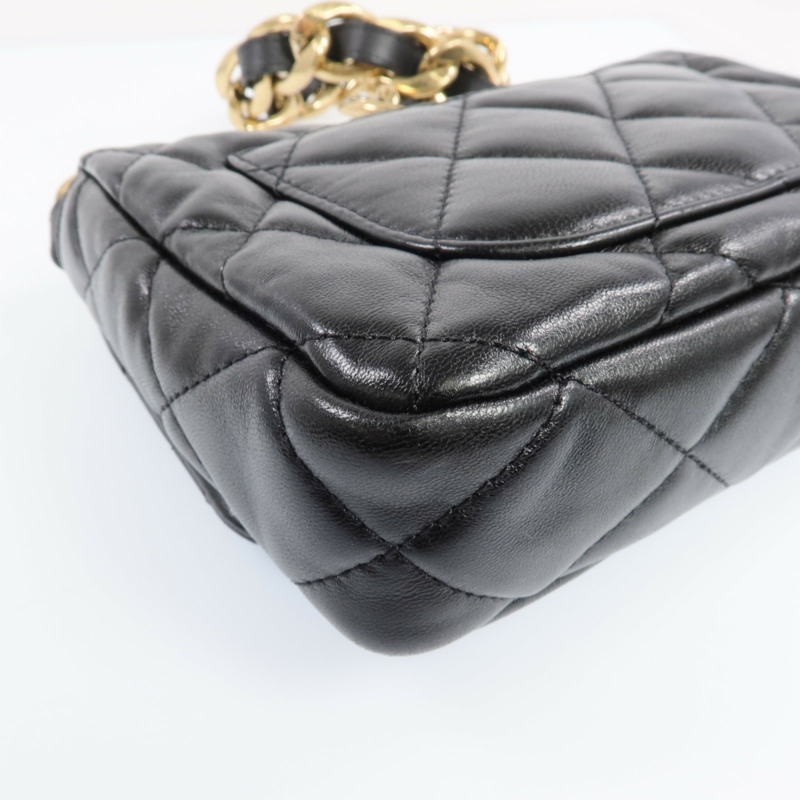 CHANEL 牛皮皮革Chain Shoulder Bag金扣鏈帶肩背袋-8