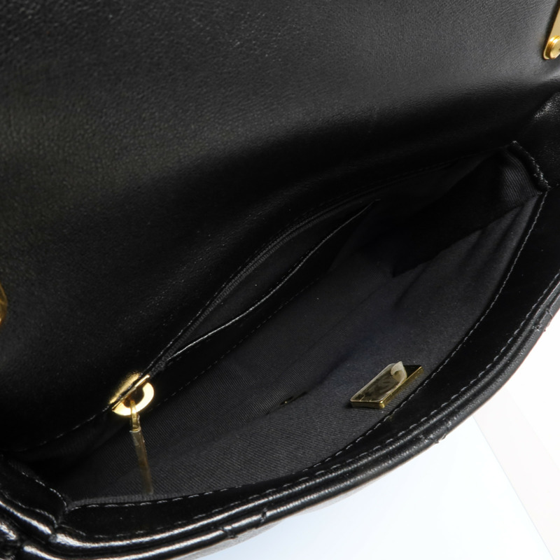CHANEL 牛皮皮革Chain Shoulder Bag金扣鏈帶肩背袋-9