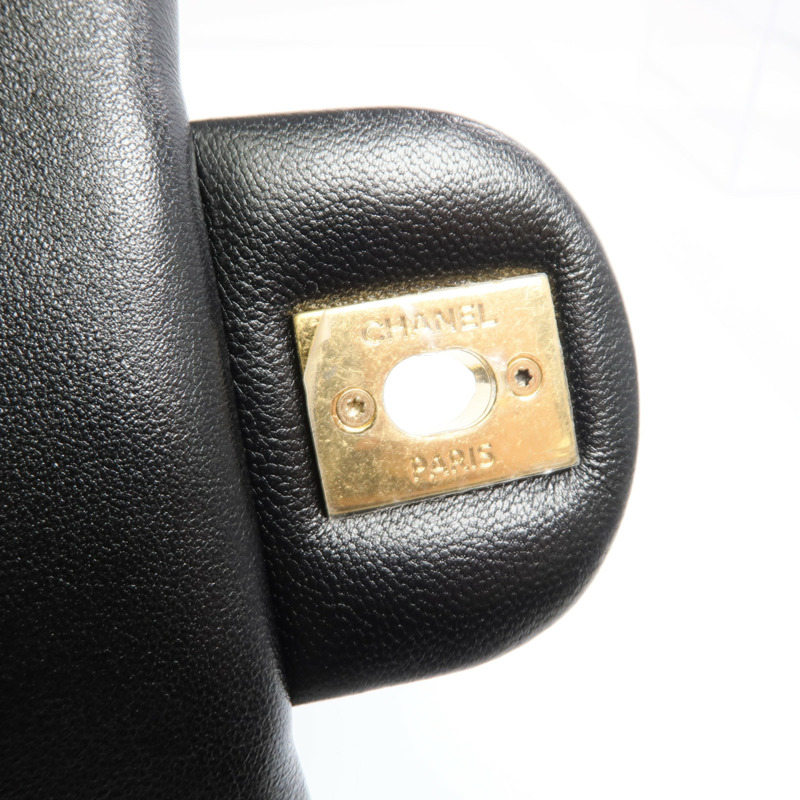 CHANEL 牛皮皮革Chain Shoulder Bag金扣鏈帶肩背袋-10