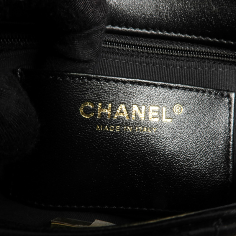 CHANEL 牛皮皮革Chain Shoulder Bag金扣鏈帶肩背袋-12