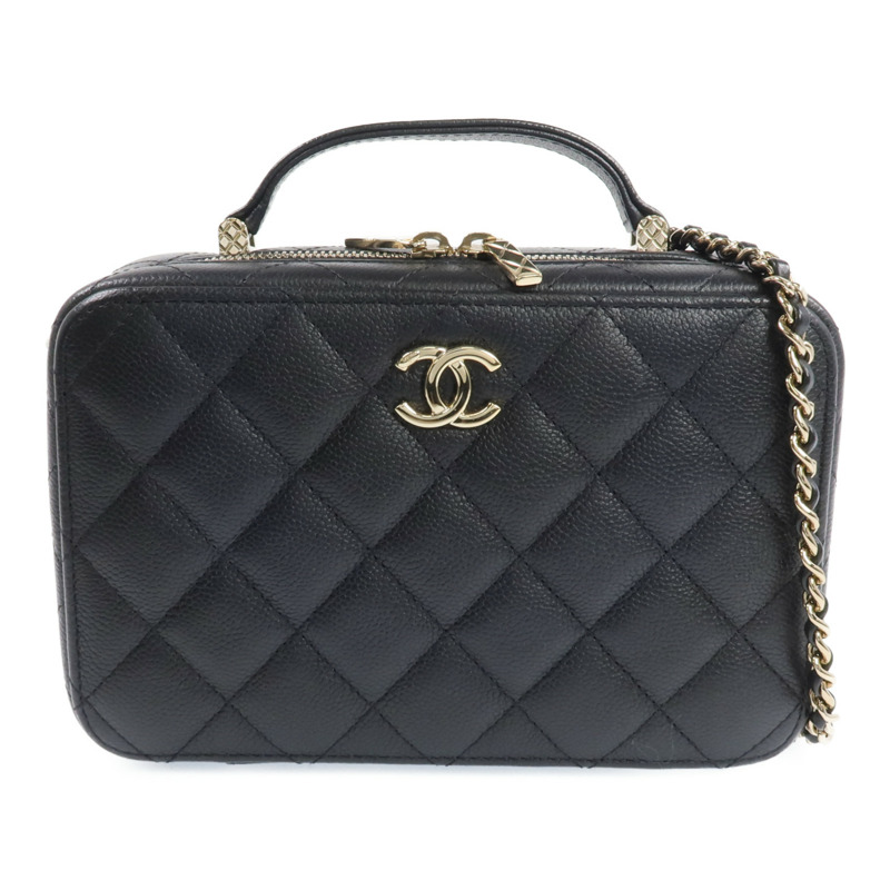 CHANEL 牛皮皮革Vanity Case金扣手挽肩背兩用袋-0
