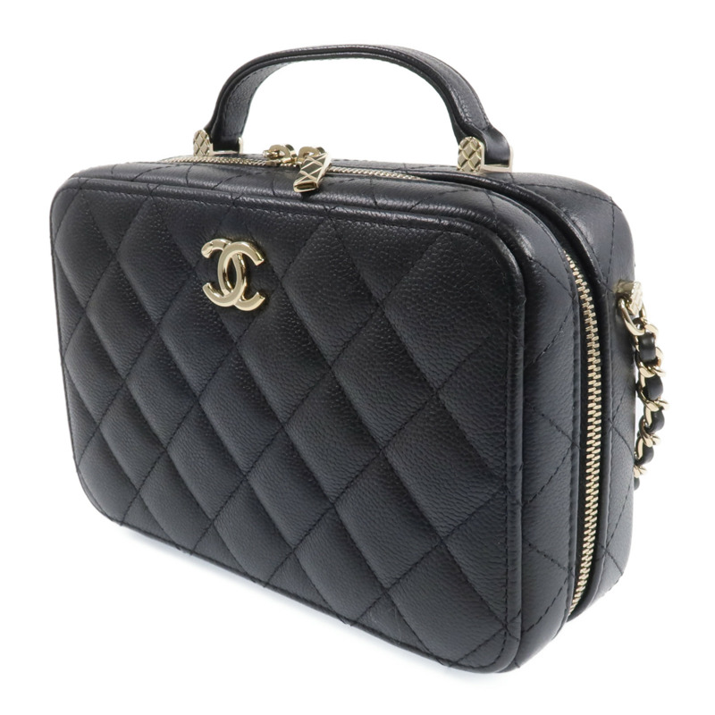 CHANEL 牛皮皮革Vanity Case金扣手挽肩背兩用袋-1