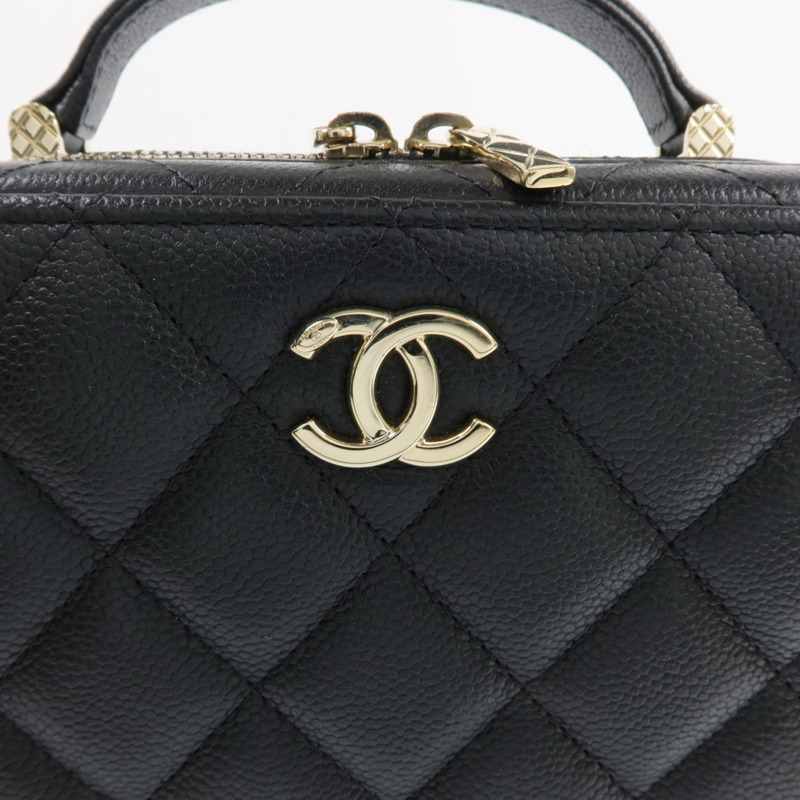 CHANEL 牛皮皮革Vanity Case金扣手挽肩背兩用袋-8