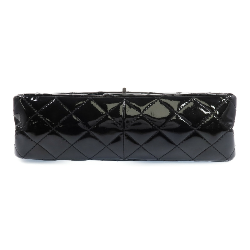 CHANEL 漆皮皮革2.55 Jumbo銀扣鏈帶肩背袋-3