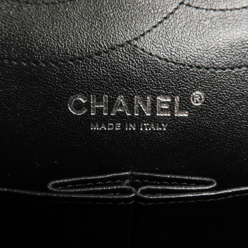 CHANEL 漆皮皮革2.55 Jumbo銀扣鏈帶肩背袋-5