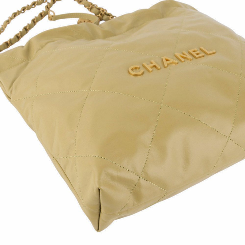 【包稅】CHANEL AS3260 22 白色亮面小牛皮小號單肩包（百貨公司發票）-4