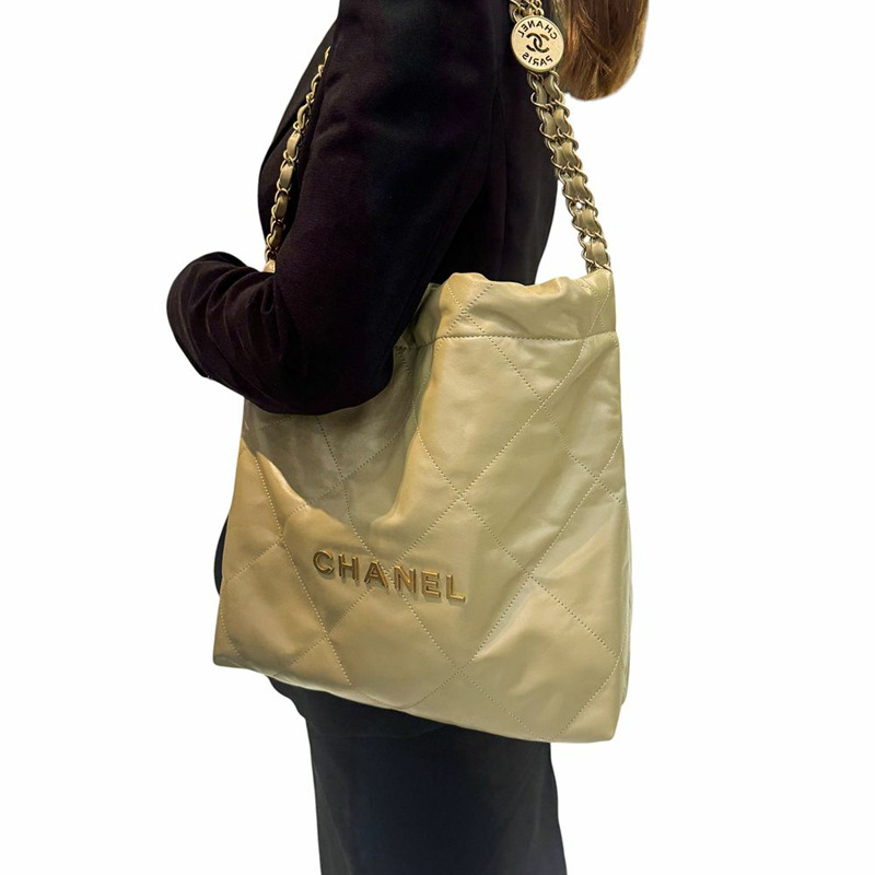 【包稅】CHANEL AS3260 22 白色亮面小牛皮小號單肩包（百貨公司發票）-8