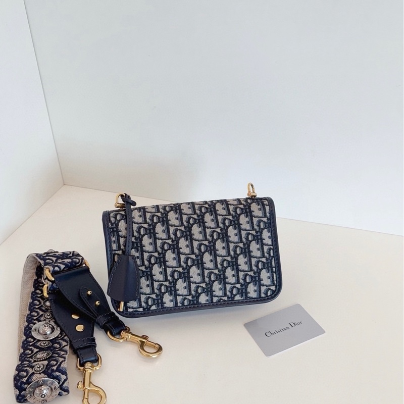 98新，Dior迪奧 addict老花郵差包 復古翻蓋鎖扣-2