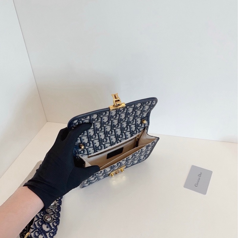 98新，Dior迪奧 addict老花郵差包 復古翻蓋鎖扣-6