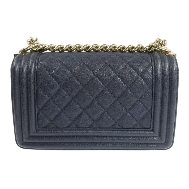 CHANEL 牛皮皮革Boy 20金扣鏈帶肩背袋-2