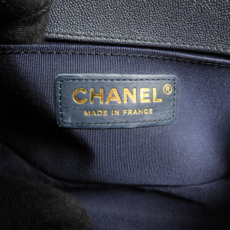 CHANEL 牛皮皮革Boy 20金扣鏈帶肩背袋-5