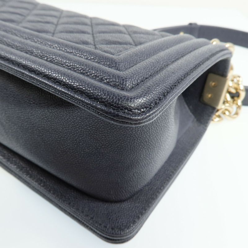 CHANEL 牛皮皮革Boy 20金扣鏈帶肩背袋-14