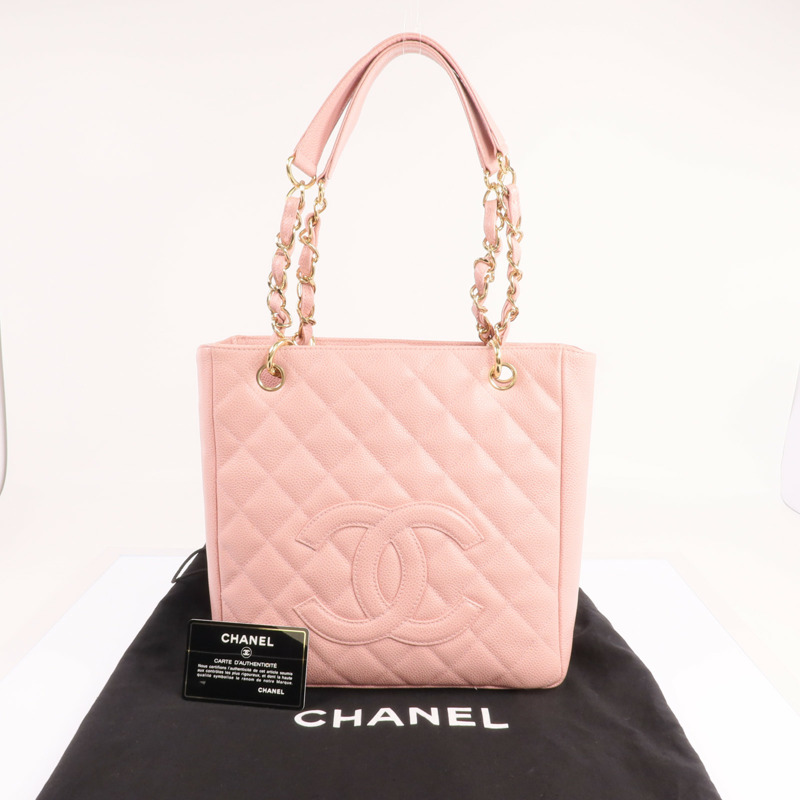 CHANEL PST Petite Shopping Tote Bag金扣鏈帶肩背袋-9