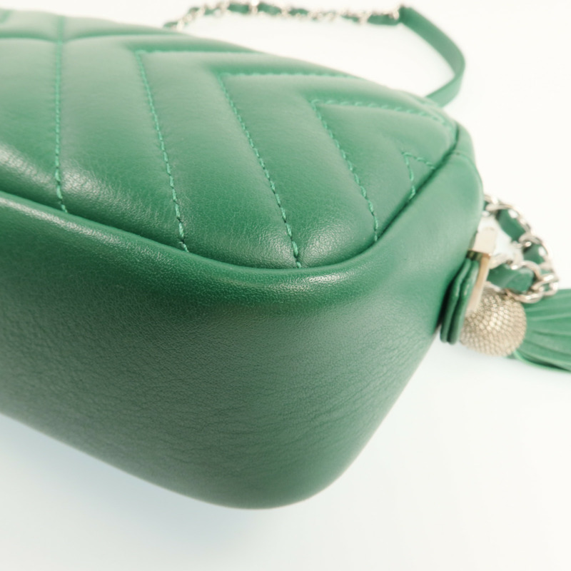 CHANEL 羊皮皮革Camera Bag銀扣鏈帶肩背袋-13