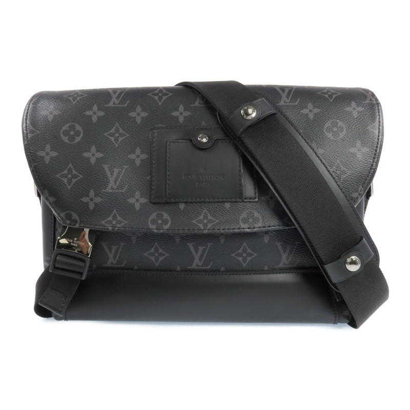 LOUIS VUITTON Monogram Eclipse Messenger PM Voyager銀扣肩背袋-0