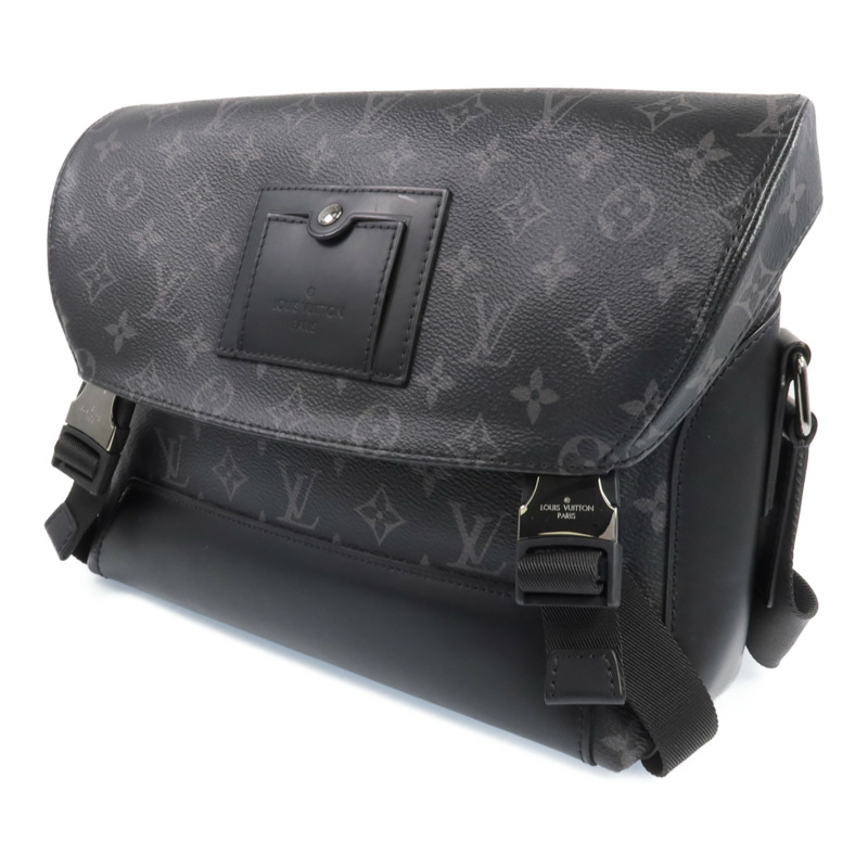 LOUIS VUITTON Monogram Eclipse Messenger PM Voyager銀扣肩背袋-1