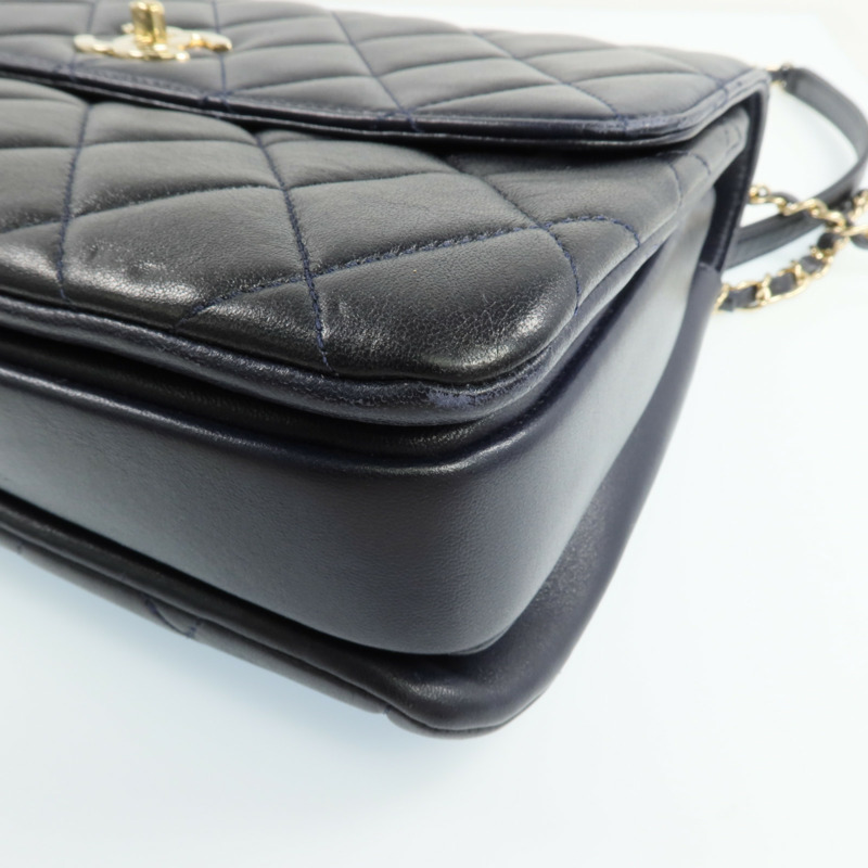 CHANEL 羊皮皮革Trendy CC金扣鏈帶肩背袋-10