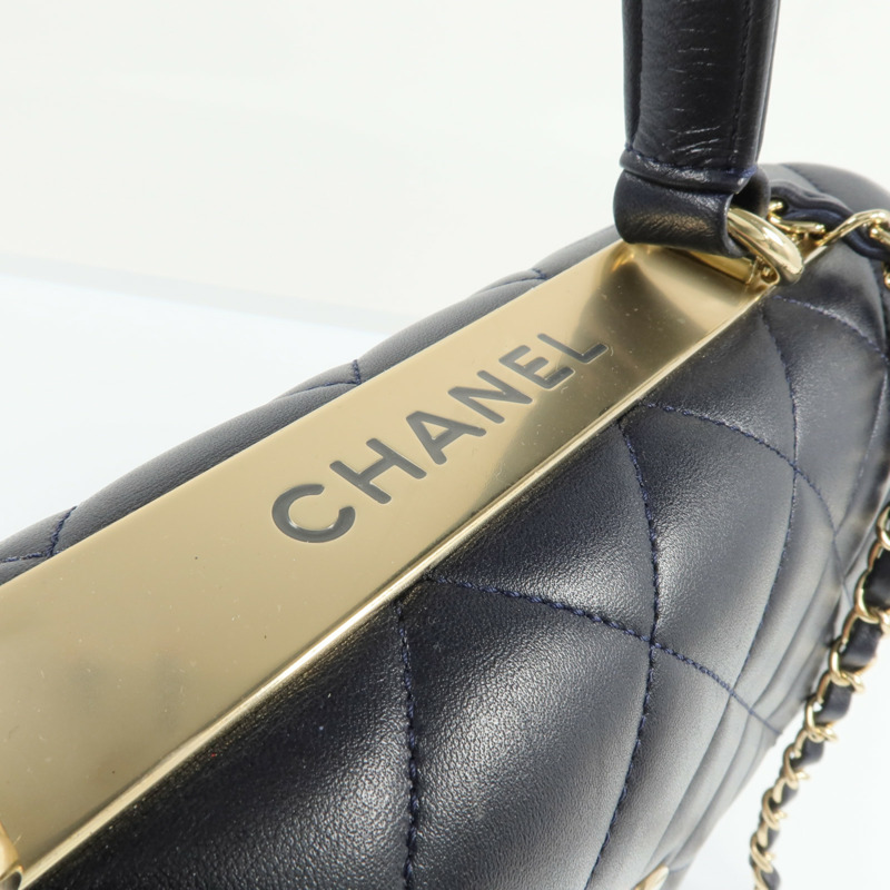 CHANEL 羊皮皮革Trendy CC金扣鏈帶肩背袋-14
