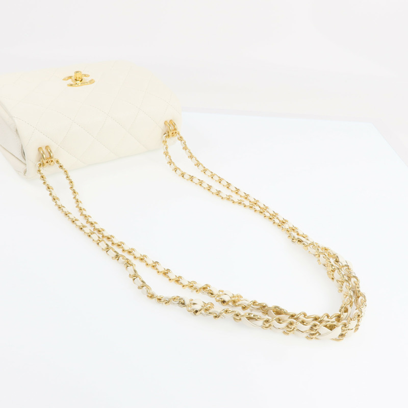 CHANEL 牛皮皮革Chain Shoulder Bag金扣鏈帶肩背袋-7